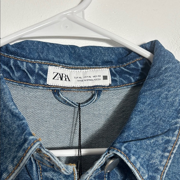 Zara Blue Denim Button-Front Dress XL - Picture 4 of 7